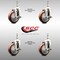 Service Caster 4 Inch 316SS Maroon Polyurethane Swivel 12mm Threaded Stem Caster Set Brake SS316TS20S414-PPUB-MRN-TLB-M1215-4 - alternate 3
